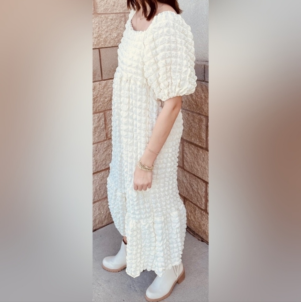 ☁️NWT Simply Southern "Bubble🫧 Maxi Dress" in "Cloud☁️" Off White Sz XXL☁️ - Picture 2 of 15